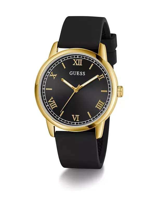 Мужские аналоговые часы черного золота, 40 мм Guess — изображение 3 из 4, оттенок золотистый