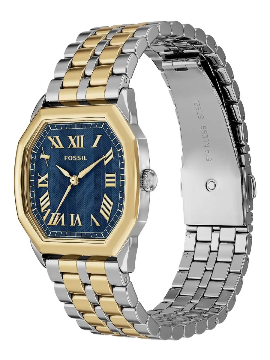 Женские часы Harlow Three-Hand Two-Tone Stainless Steel Watch Fossil — изображение 6 из 7, оттенок мульти