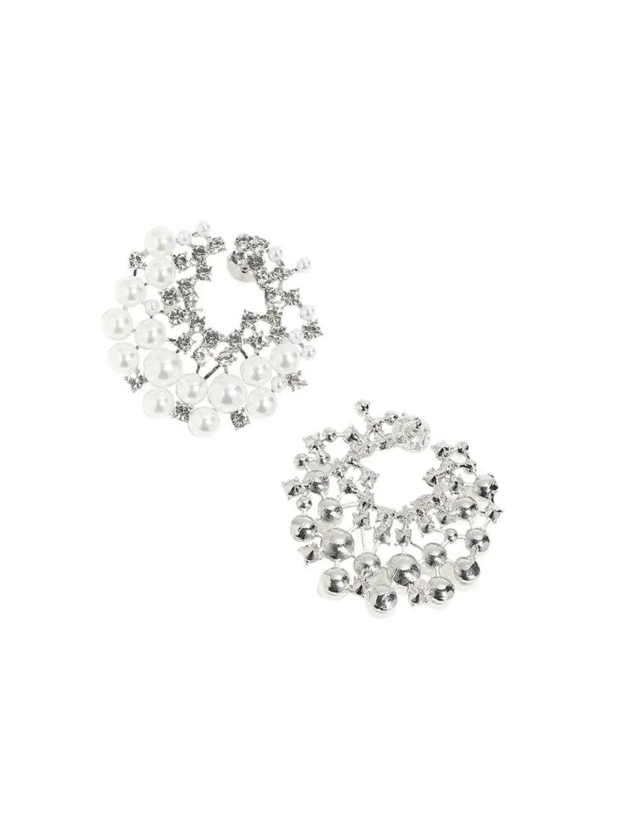 Серьги-подвески Pellet-Swirl Drop SOHI — изображение 4 из 5, оттенок белый