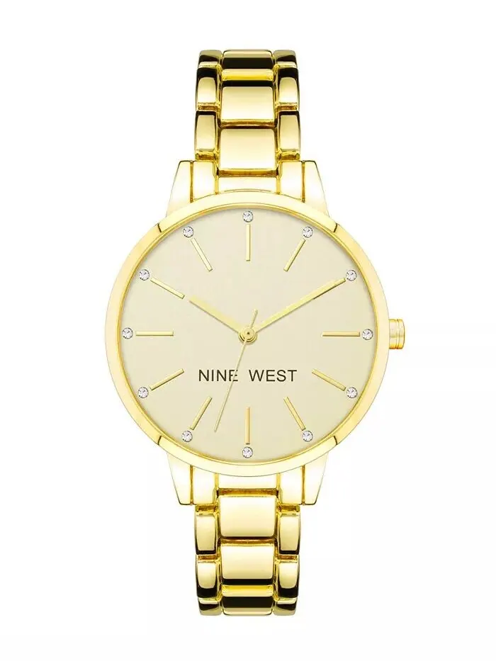 Женские кварцевые часы-браслет из золотистого сплава, 36 мм Nine West — изображение 1 из 2, оттенок золотистый