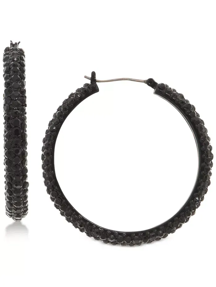 Серьги-кольца с микро-паве 1 2/3 дюйма DKNY