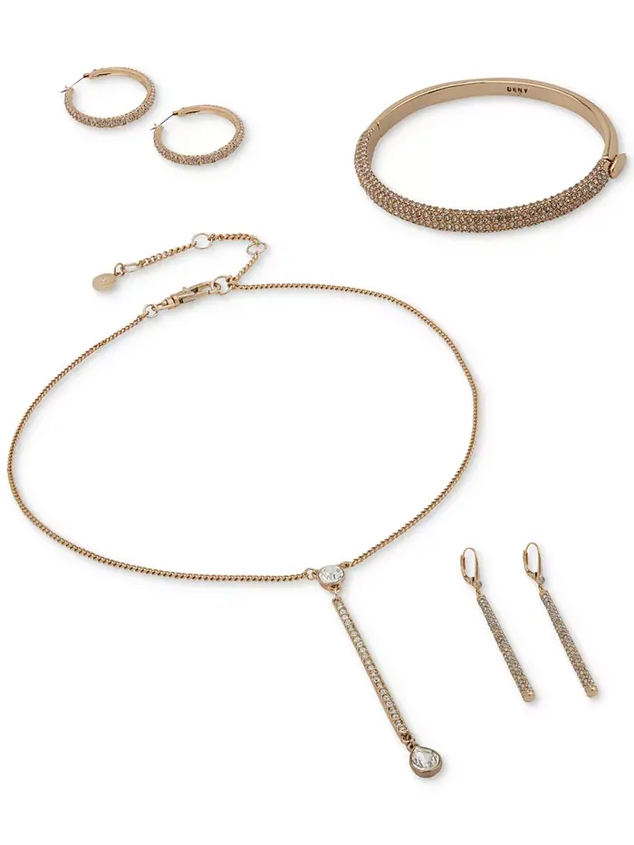 Серьги-кольца с микро-паве 1 2/3 дюйма DKNY — изображение 3 из 3, оттенок серый