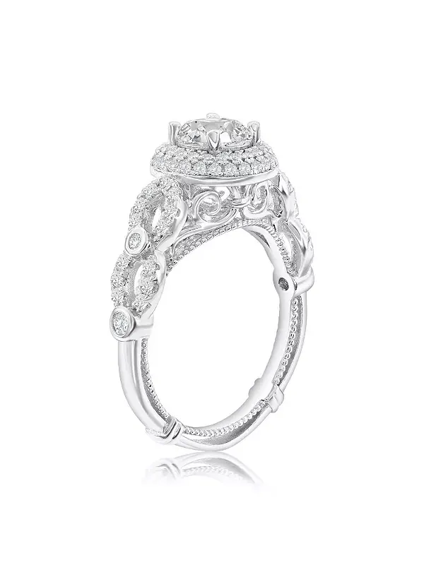 Кольцо Suzy Levian из стерлингового серебра с круглыми центральными камнями и кубическим цирконием — изображение 1 из 3