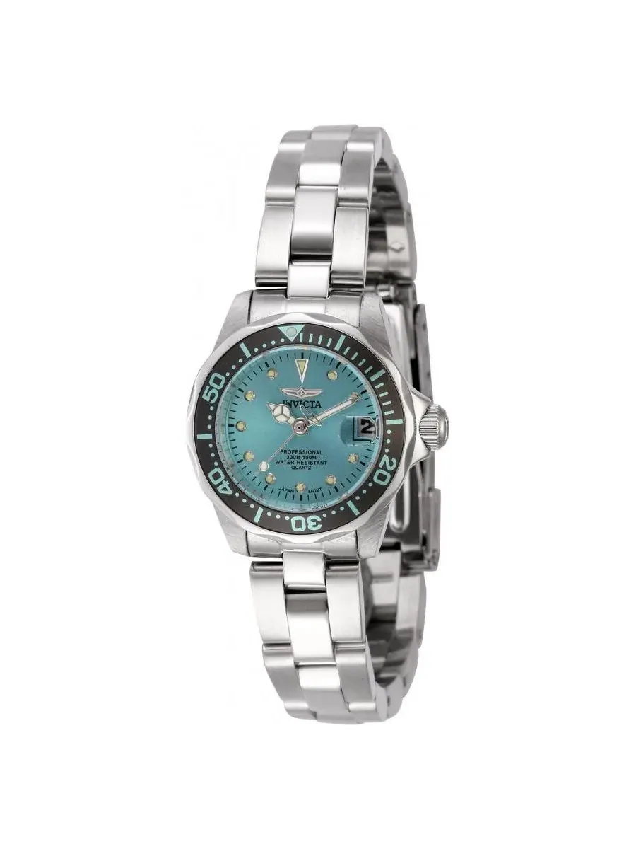 Женские кварцевые часы Pro Diver 45786 с 3 стрелками и синим циферблатом Invicta — изображение 2 из 3, оттенок серебряный