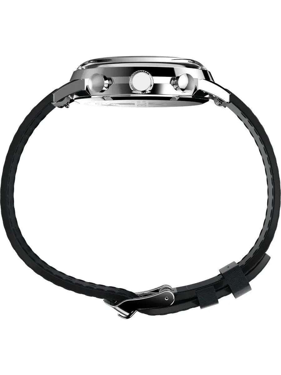 Мужские часы-хронограф с черным кожаным ремешком, 40 мм Timex — изображение 2 из 7, оттенок черный
