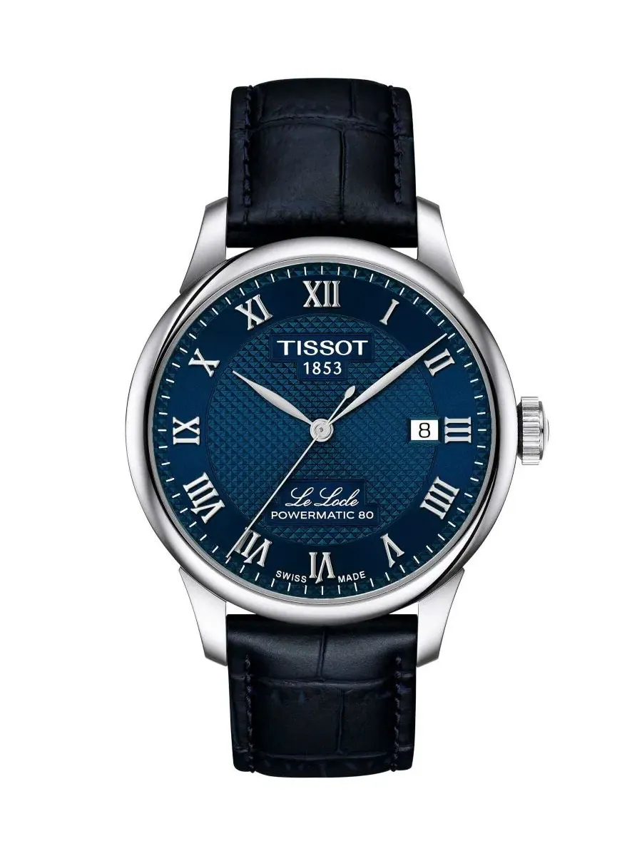Мужские часы с синим кожаным браслетом, 39,30 мм Tissot — изображение 1 из 4, оттенок синий
