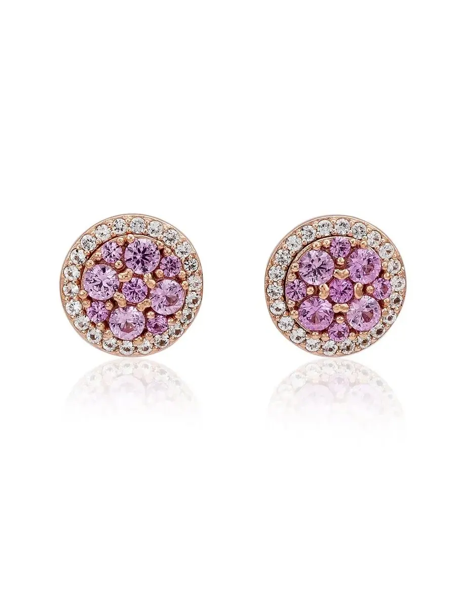 Серьги-гвоздики с кластером циркония и ореолом, модель Cubic Zirconia Cluster Halo Stud Earrings — изображение 1 из 3