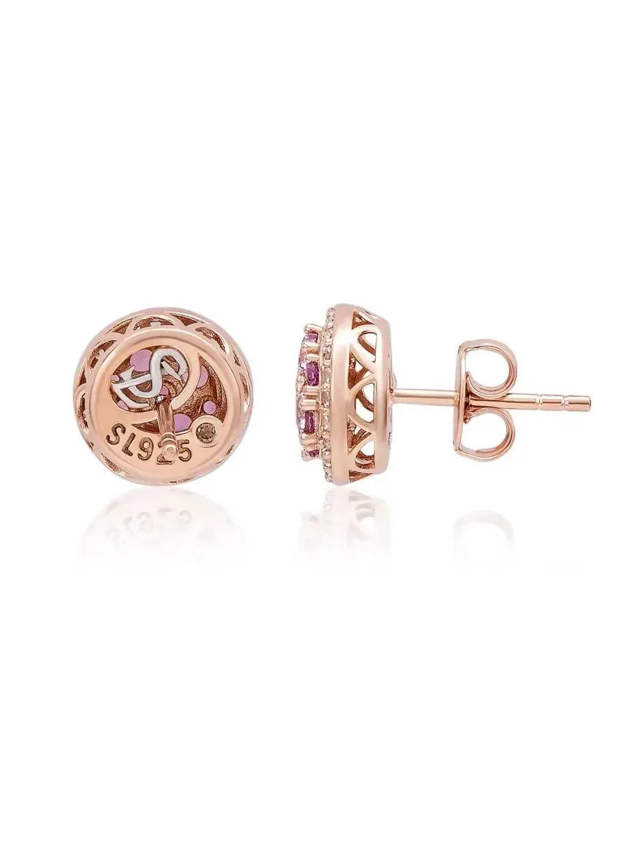 Серьги-гвоздики с кластером циркония и ореолом, модель Cubic Zirconia Cluster Halo Stud Earrings — изображение 2 из 3