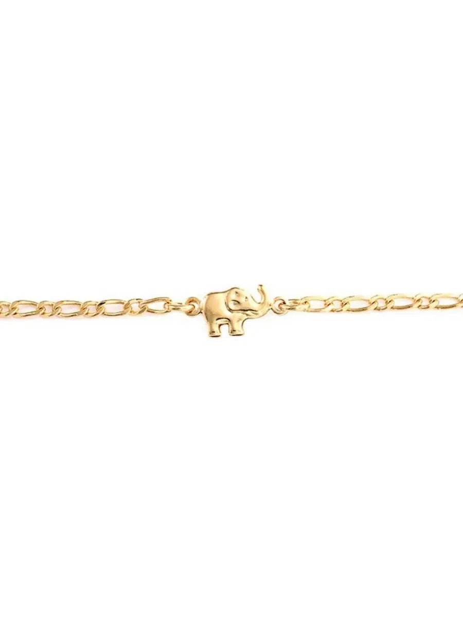 Браслет-шарм с тремя слонами, модель Lucky Elephant Charm Bling Jewelry — изображение 2 из 3, оттенок золотистый