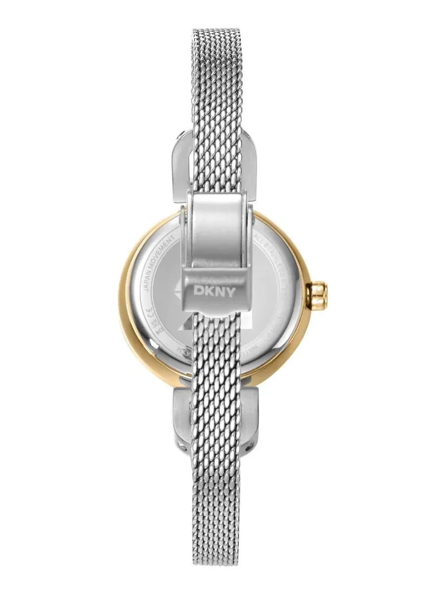 Женские часы DKNY Milanese Quartz Two-Tone Stainless Steel Bracelet Watch 26mm — изображение 2 из 4, оттенок темный зеленый