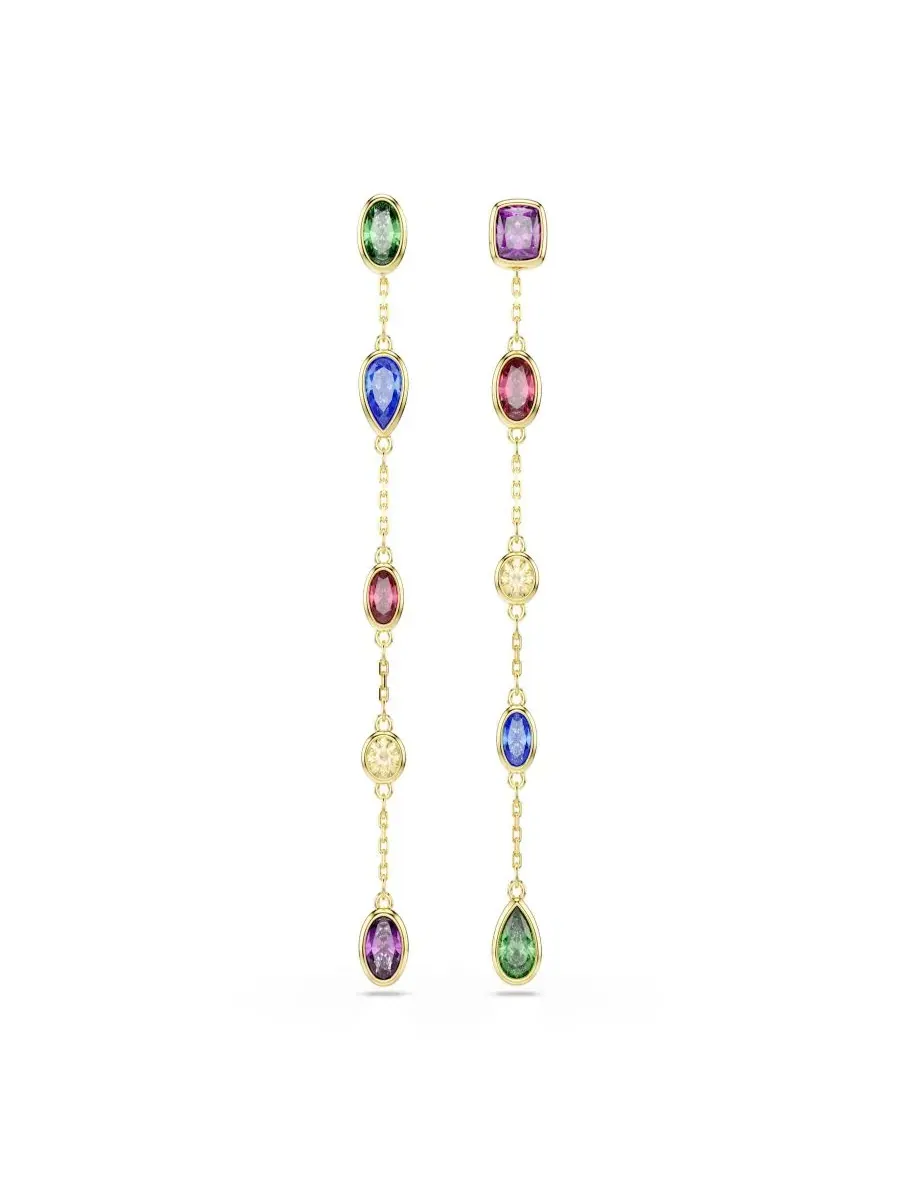 Серьги-подвески с кристаллами Swarovski — изображение 1 из 7, оттенок мульти