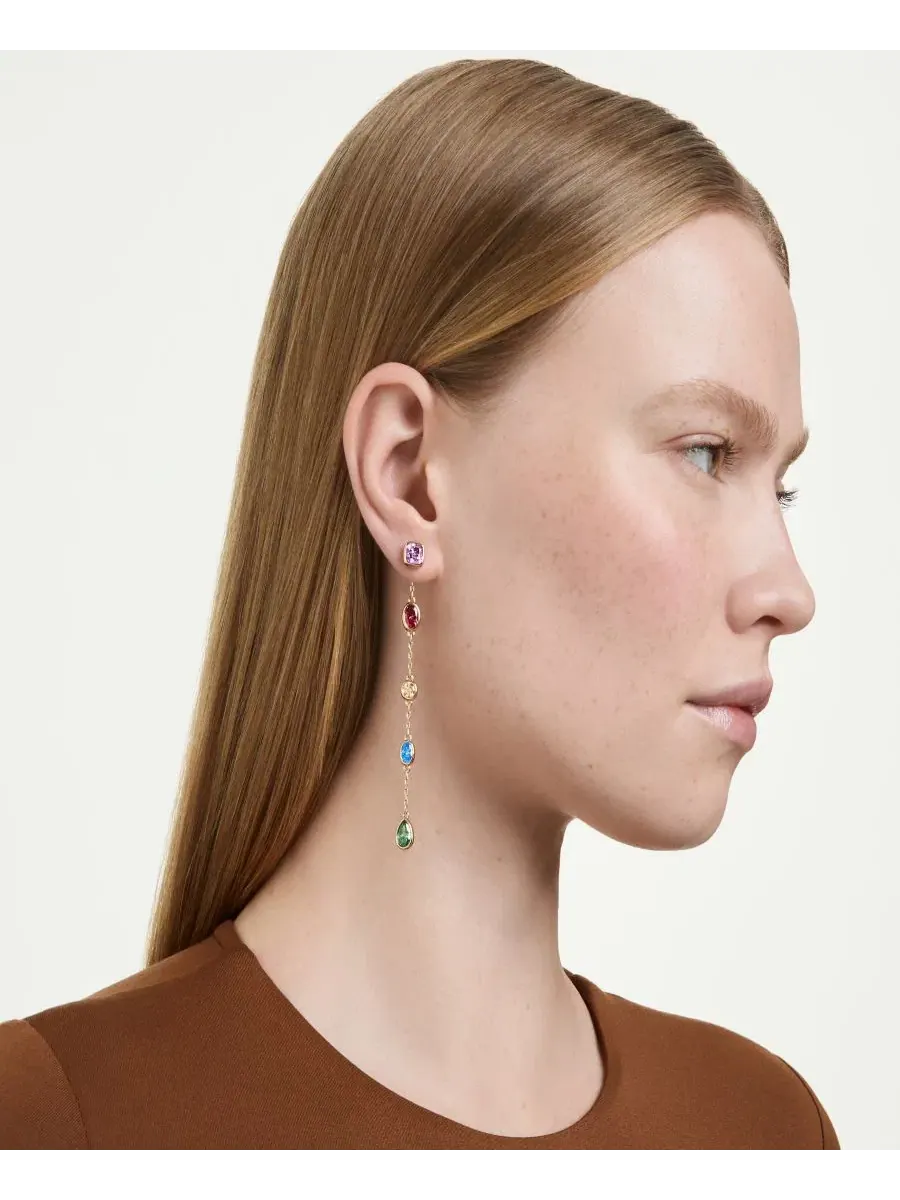 Серьги-подвески с кристаллами Swarovski — изображение 5 из 7, оттенок мульти