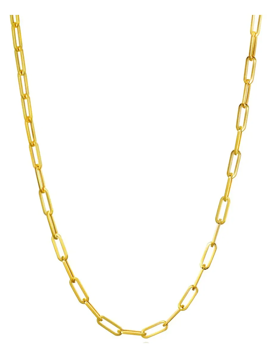 Колье-цепочка Paperclip Link длиной 41 см из 14-каратного золота Italian Gold — изображение 1 из 4, оттенок желтый золотистый