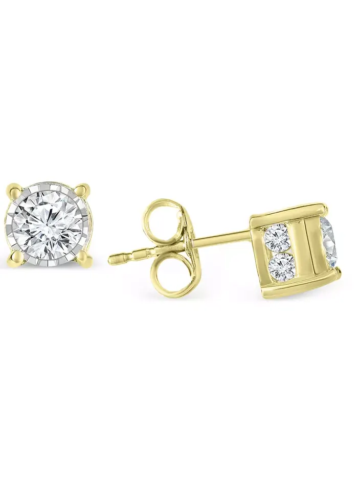 Серьги-гвоздики с бриллиантами Trumiracle (1 карат) из 14-каратного белого