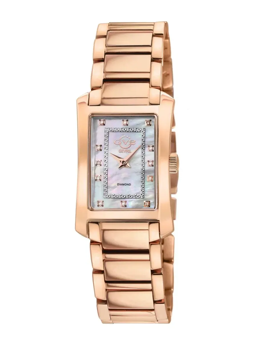 Женские часы Luino Swiss Quartz Diamond IP Stainless Steel Bracelet Watch GV2 by Gevril