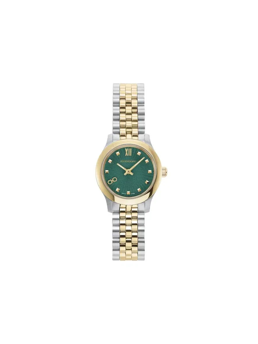 Женские часы Duo Mini Two-Tone Stainless Steel Bracelet Watch 25mm Ferragamo