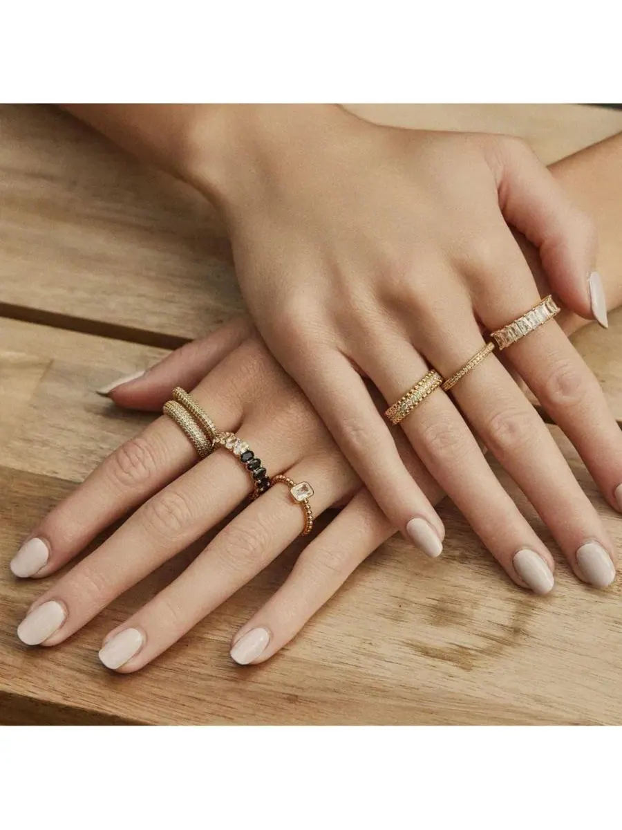Кольцо Alamoana Dainty Sculpted Ring Bearfruit Jewelry — изображение 2 из 3, оттенок золотистый
