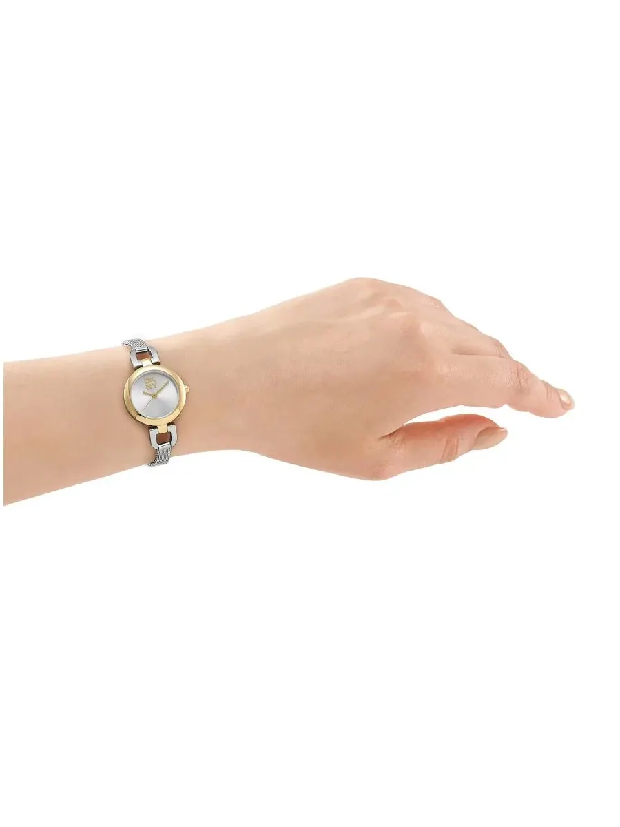 Женские часы Milanese Quartz Two-Tone Stainless Steel Bracelet Watch DKNY — изображение 4 из 4, оттенок серебряный
