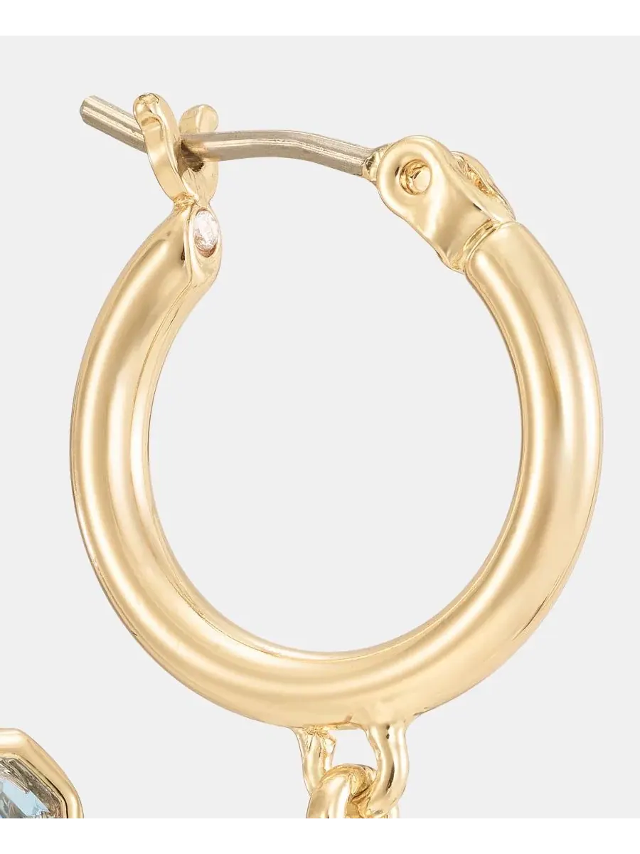 Серьги-подвески с камнем Stone Charm Hoop Lauren Ralph Lauren — изображение 2 из 4, оттенок синий