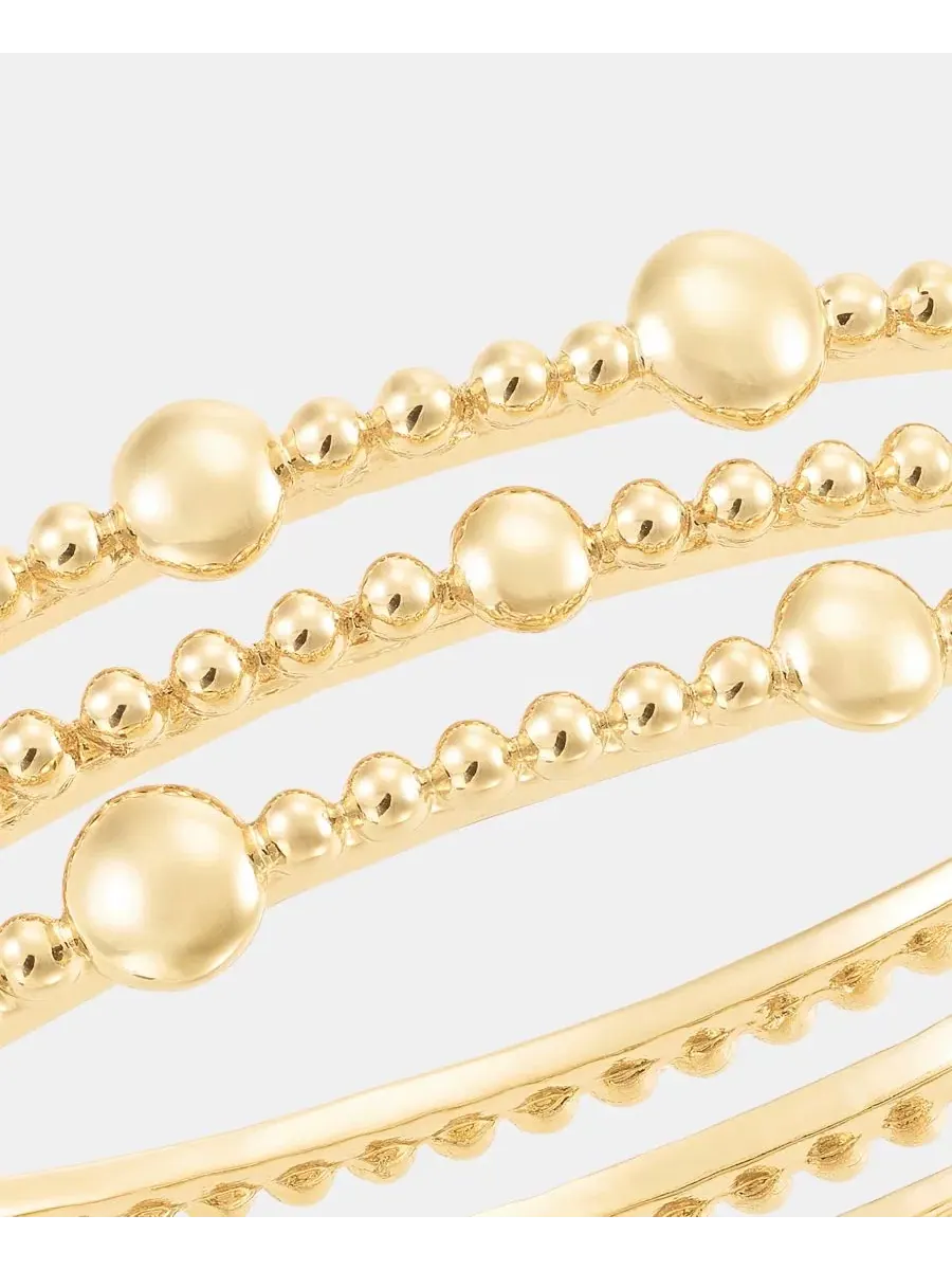 Браслет-манжета с бусинами Gold-Tone Metal Beaded Open Hinge Bracelet Anne Klein — изображение 3 из 3, оттенок золото