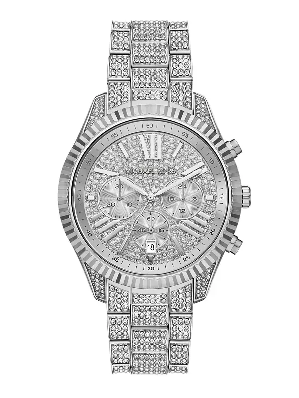 Женские часы Lexington Chronograph из нержавеющей стали серебристого цвета, 42 мм Michael Kors — изображение 1 из 4