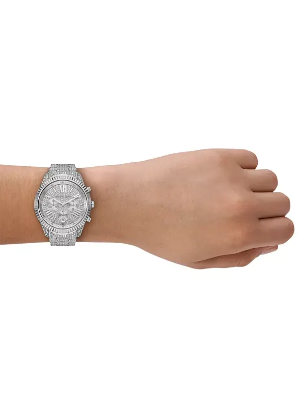 Женские часы Lexington Chronograph из нержавеющей стали серебристого цвета, 42 мм Michael Kors — изображение 4 из 4