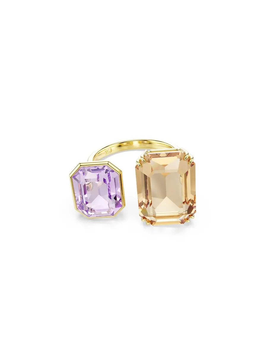 Кольцо Millenia с золотистым покрытием, разноцветное, открытое Swarovski — изображение 1 из 6, оттенок коричневый