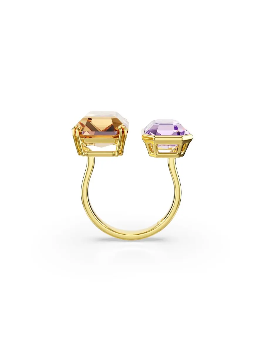 Кольцо Millenia с золотистым покрытием, разноцветное, открытое Swarovski — изображение 4 из 6, оттенок коричневый