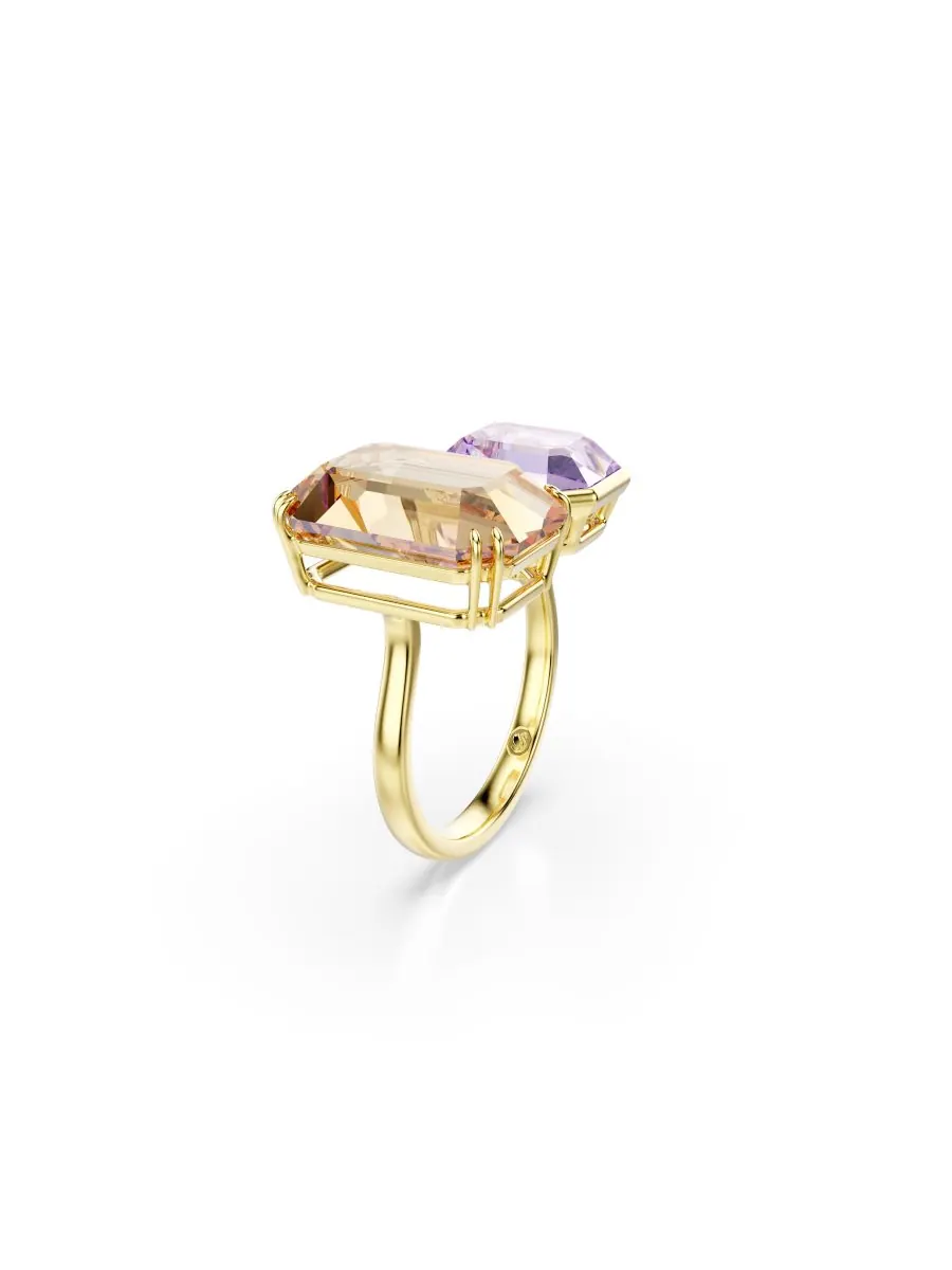 Кольцо Millenia с золотистым покрытием, разноцветное, открытое Swarovski — изображение 5 из 6, оттенок коричневый