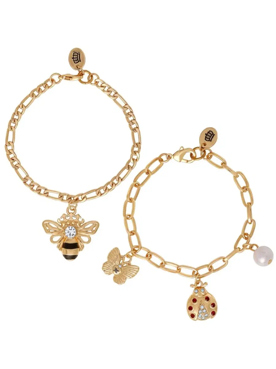 Браслет с подвесками «Божья коровка и пчелка» - в одном цвете Juicy Couture