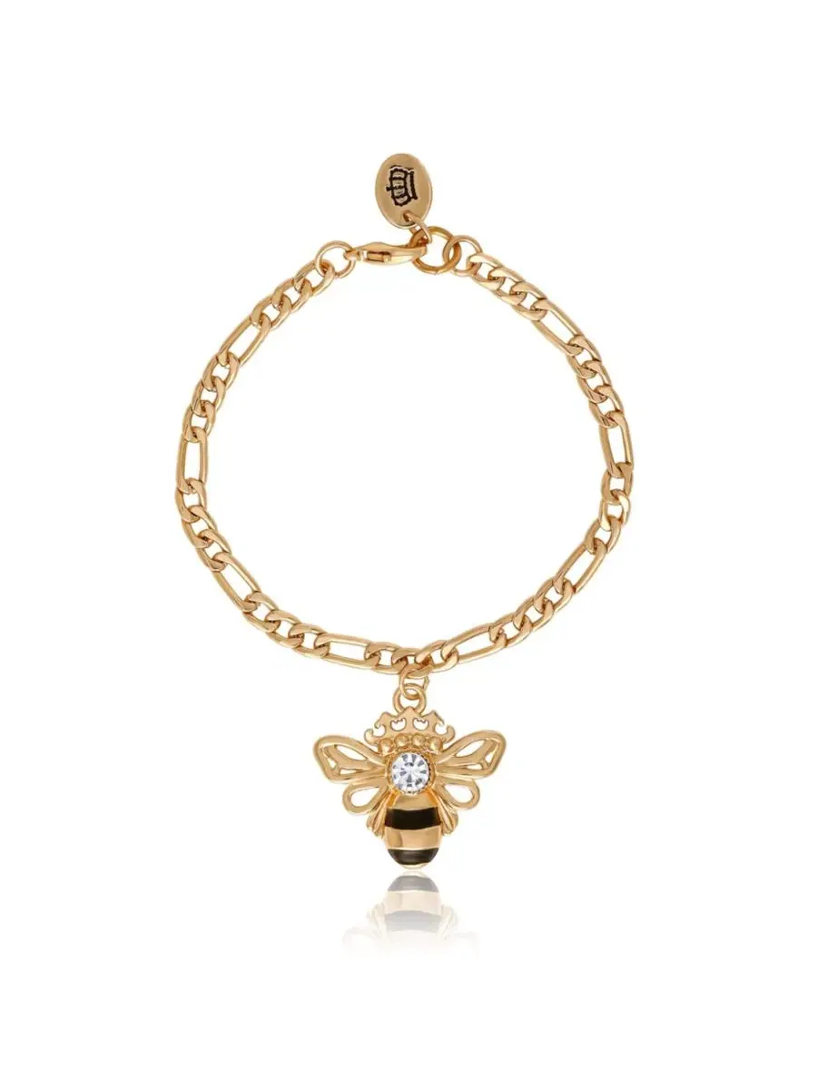 Браслет с подвесками «Божья коровка и пчелка» - в одном цвете Juicy Couture — изображение 7 из 8, оттенок золото