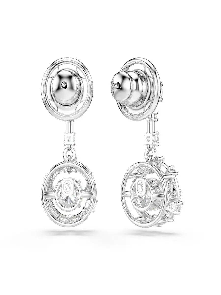 Серьги с родиевым покрытием и танцующими камнями Swarovski — изображение 4 из 6, оттенок серебряный