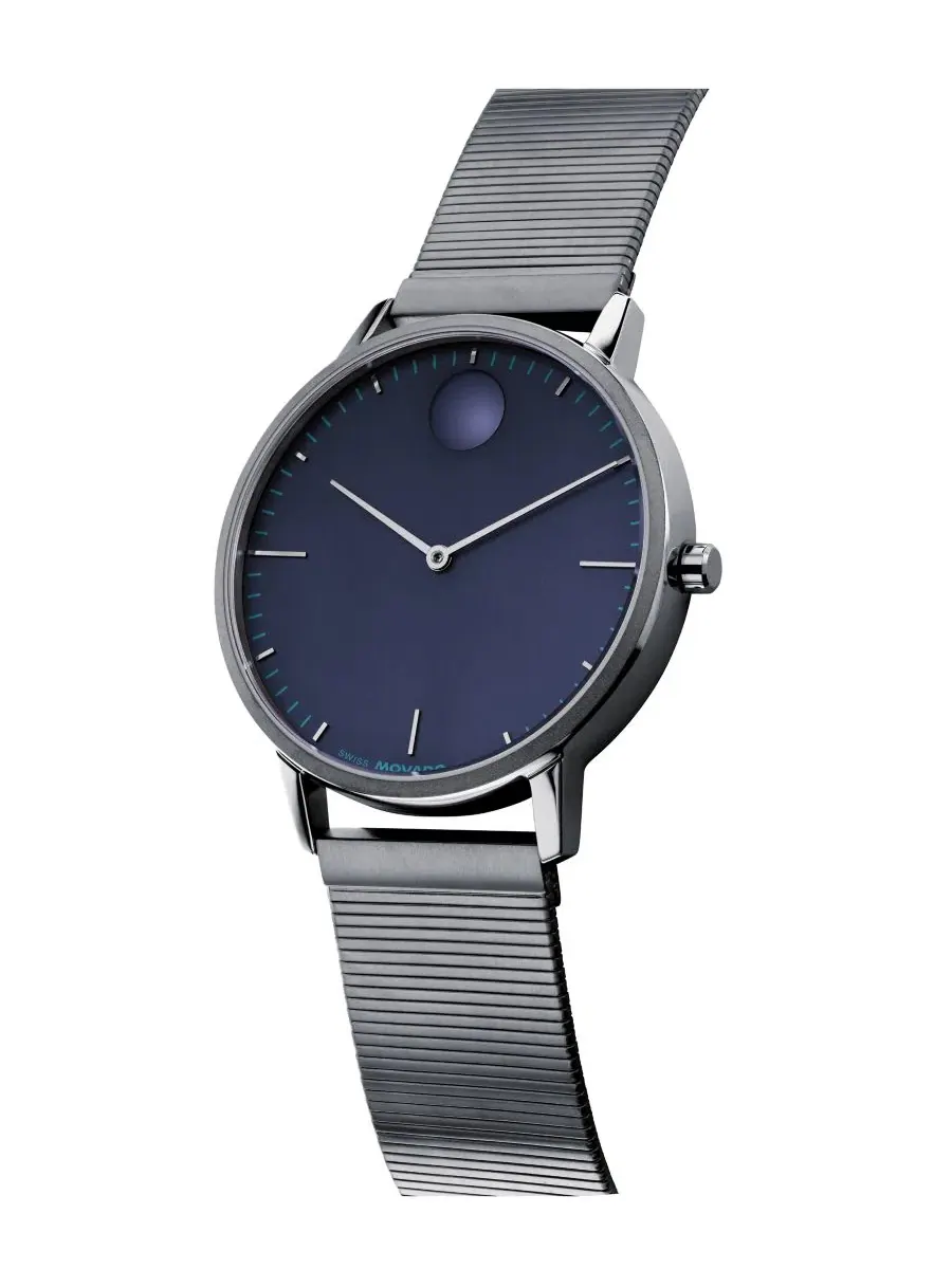 Универсальные часы Movado с швейцарским кварцевым механизмом, ионным покрытием, серой сталью — изображение 2 из 3