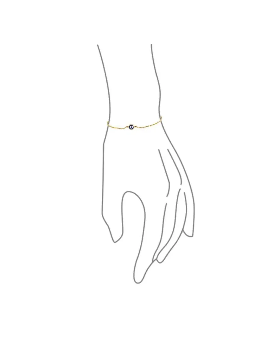 Браслет-талисман с глазом и подвеской из золота 14 карат, регулируемый Bling Jewelry — изображение 2 из 3, оттенок золотистый