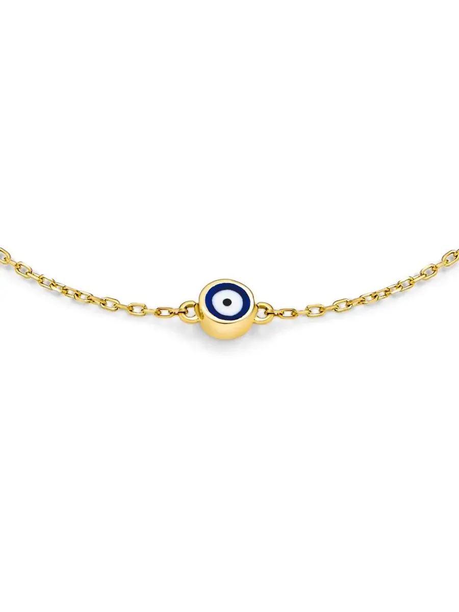 Браслет-талисман с глазом и подвеской из золота 14 карат, регулируемый Bling Jewelry — изображение 3 из 3, оттенок золотистый