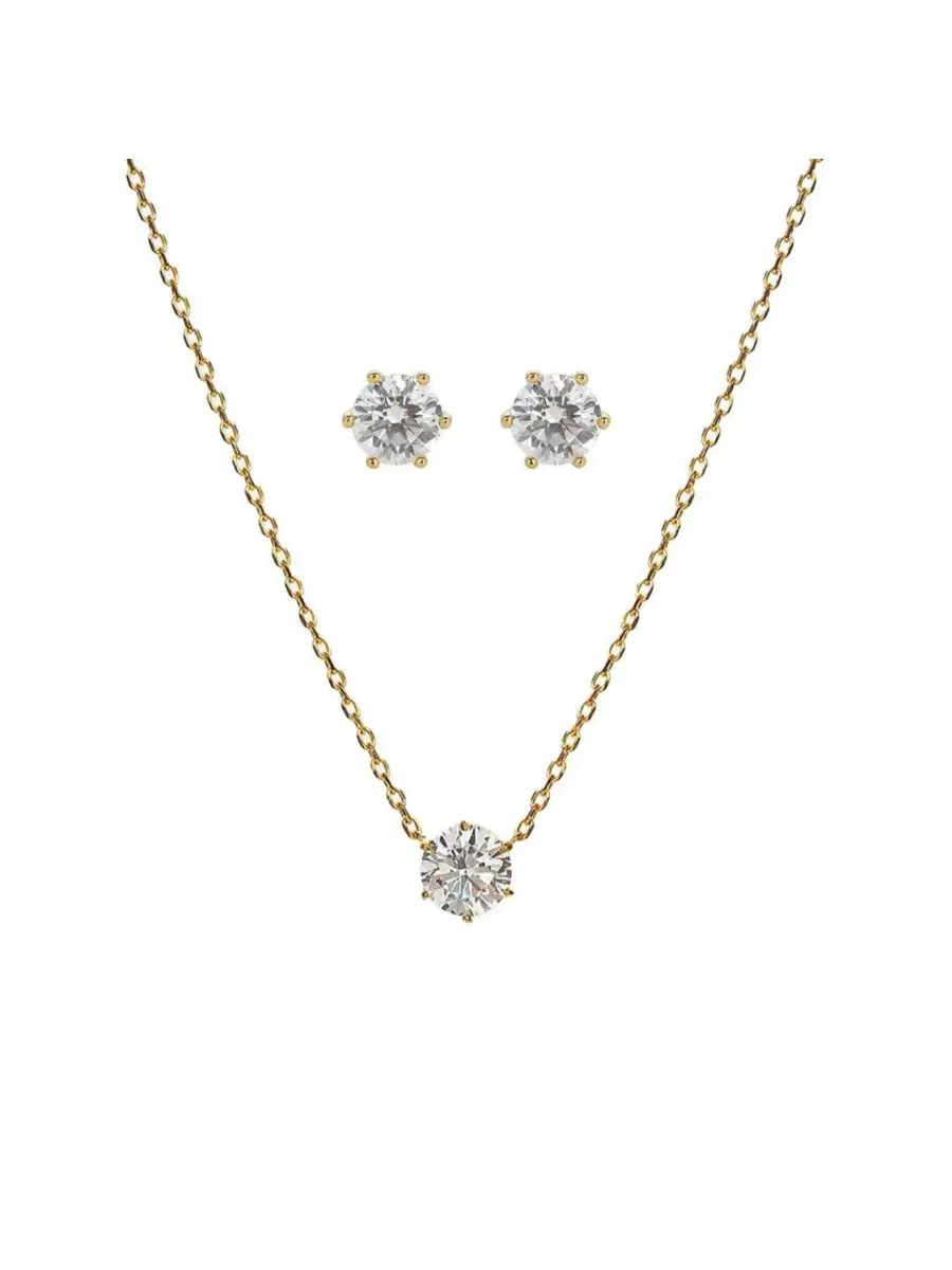 Комплект украшений с кристаллами Estelle Bearfruit Jewelry — изображение 1 из 7, оттенок золото