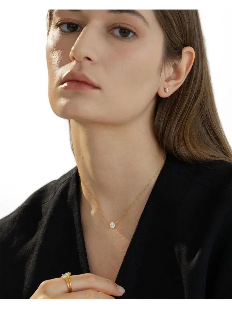 Комплект украшений с кристаллами Estelle Bearfruit Jewelry — изображение 2 из 7, оттенок золото