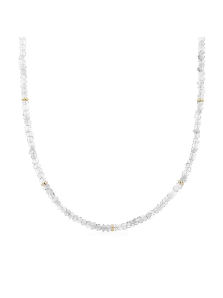 Колье с бусинами из белого топаза White Topaz Bead Necklace The Lovery — изображение 1 из 3, оттенок белый