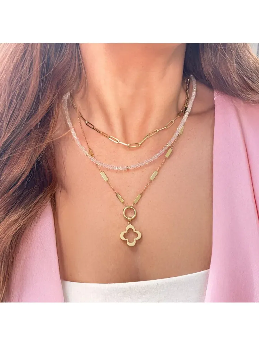 Колье с бусинами из белого топаза White Topaz Bead Necklace The Lovery — изображение 2 из 3, оттенок белый