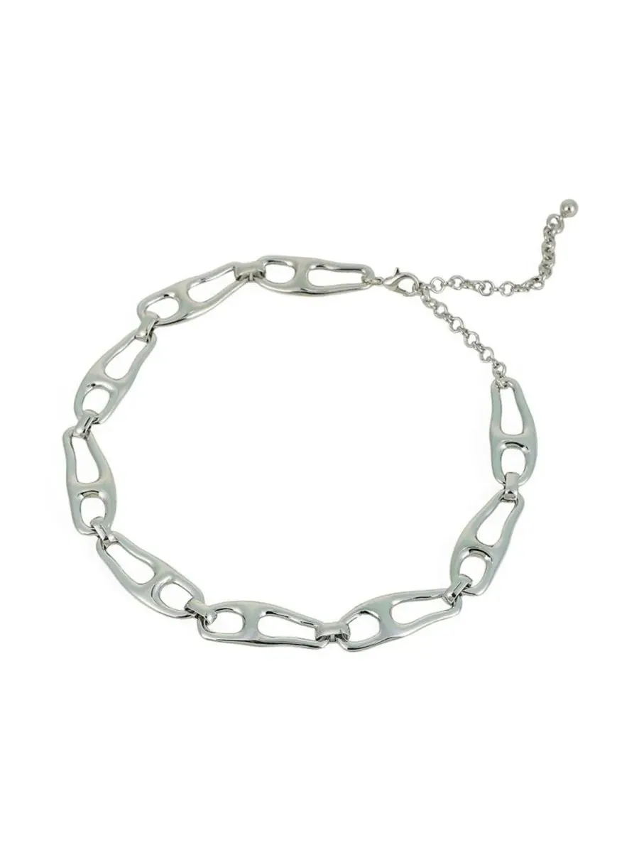 Колье с подвеской The Pavement-Link Chain Necklace SOHI — изображение 1 из 6, оттенок серебряный