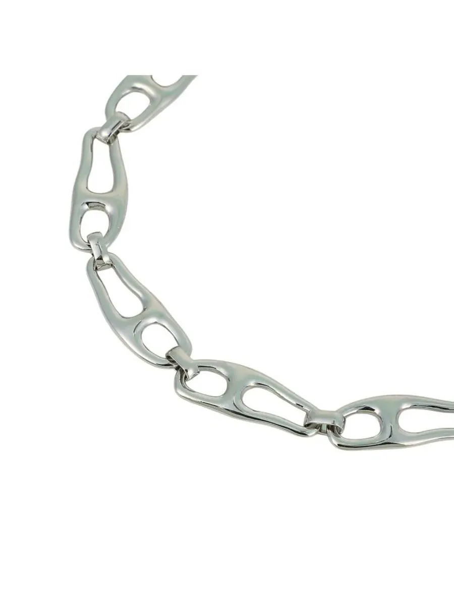 Колье с подвеской The Pavement-Link Chain Necklace SOHI — изображение 5 из 6, оттенок серебряный