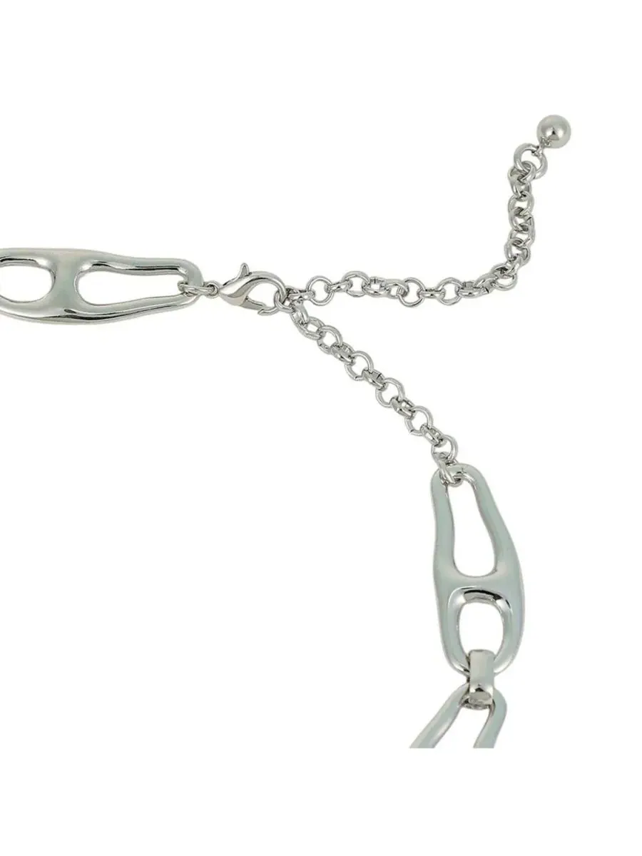 Колье с подвеской The Pavement-Link Chain Necklace SOHI — изображение 6 из 6, оттенок серебряный