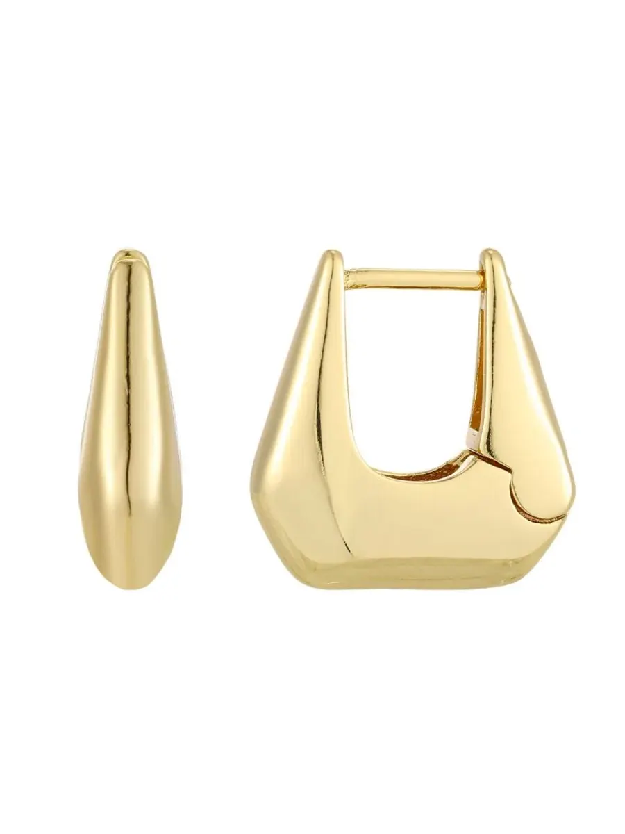 Серьги-кольца с дизайном сумочки, 14k золотое покрытие ADORNIA — изображение 1 из 3