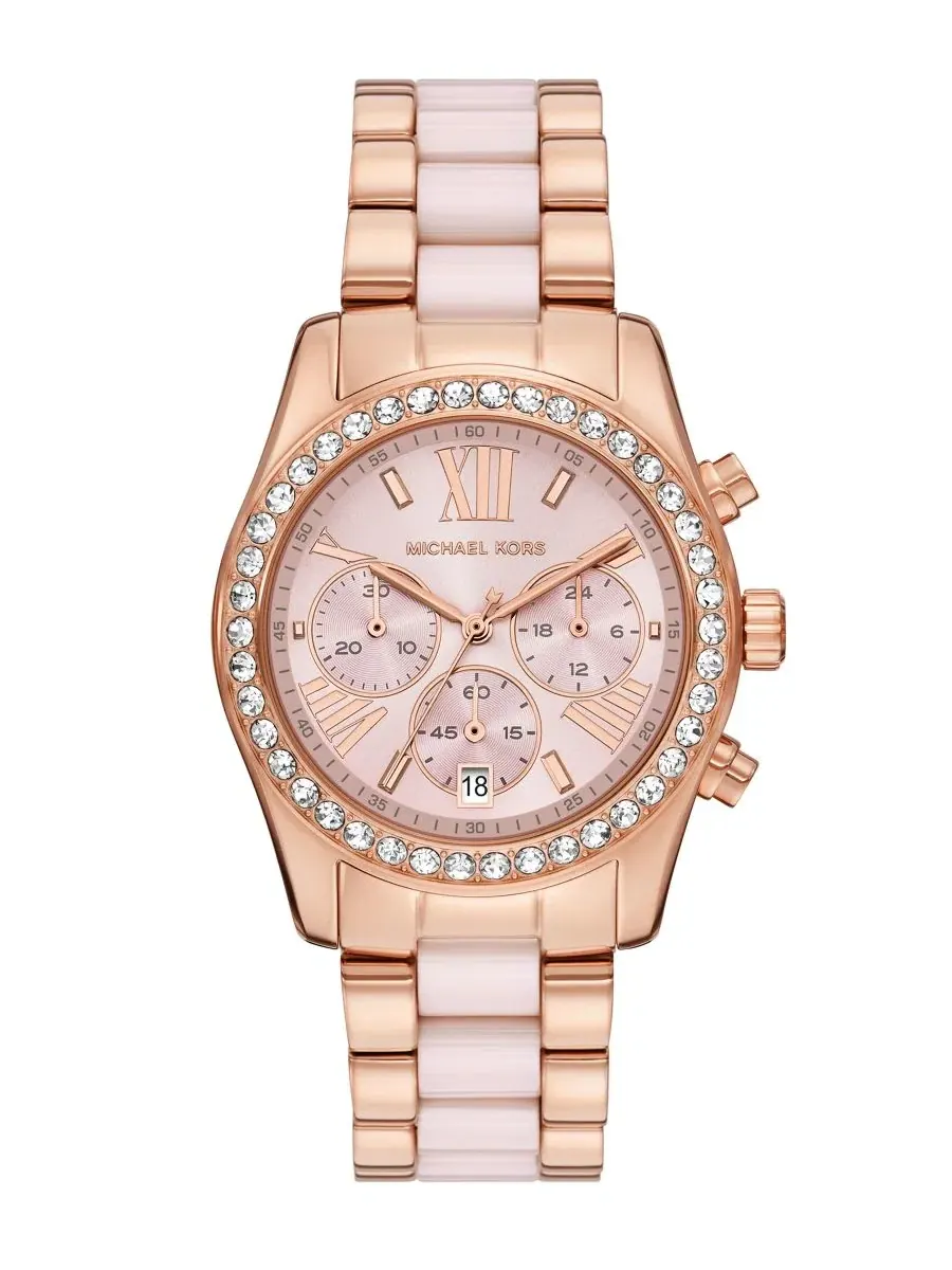 Женские наручные часы хронограф Lexington с розовым керамическим звеном, 38 мм Michael Kors — изображение 1 из 4