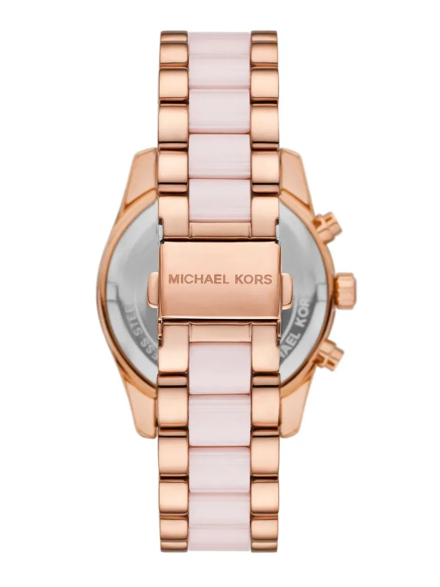 Женские наручные часы хронограф Lexington с розовым керамическим звеном, 38 мм Michael Kors — изображение 2 из 4