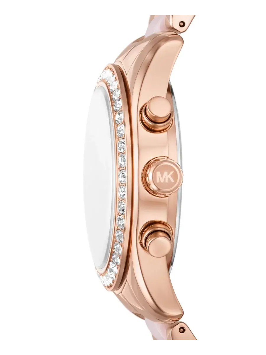 Женские наручные часы хронограф Lexington с розовым керамическим звеном, 38 мм Michael Kors — изображение 3 из 4