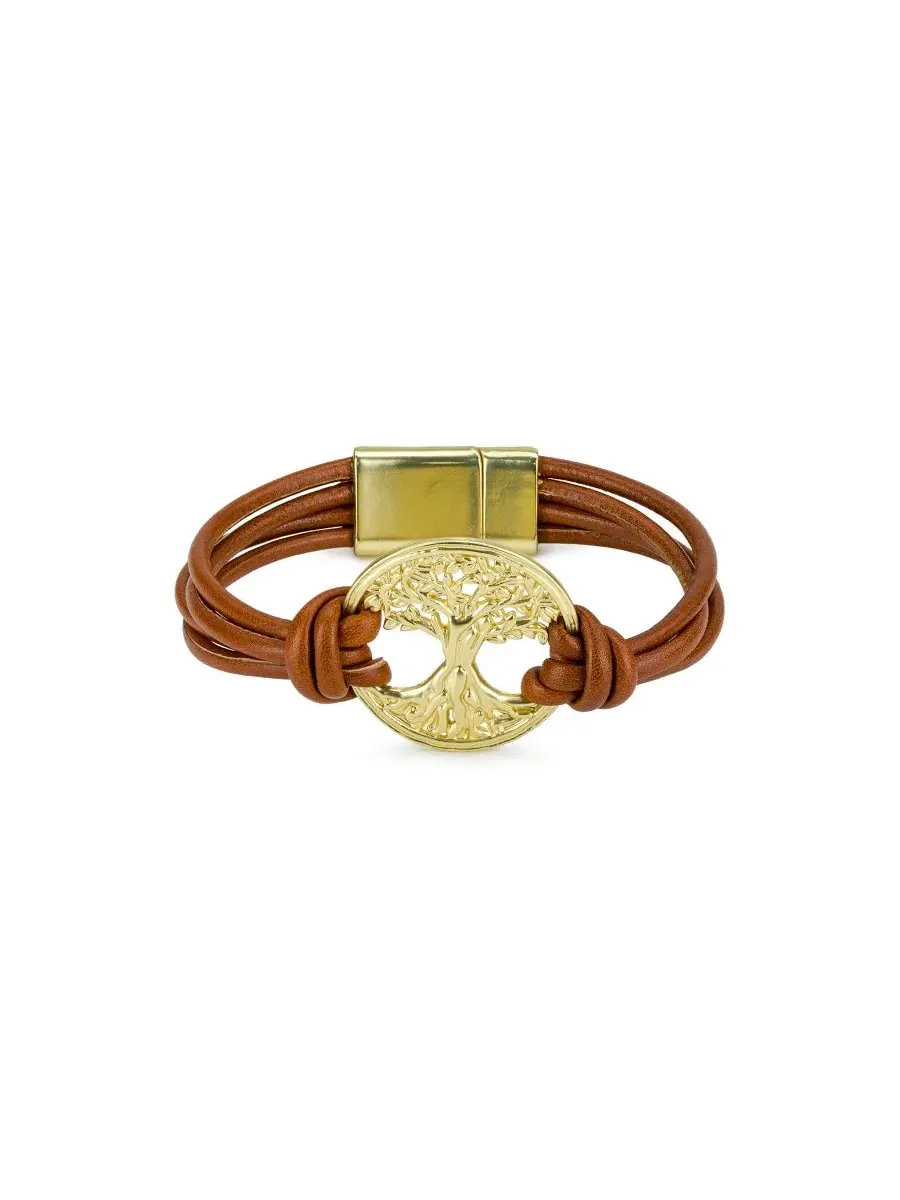 Браслет с кожаной оплеткой и магнитной застежкой Wrapped Leather Collection Magnetic Snap Patricia — изображение 1 из 4