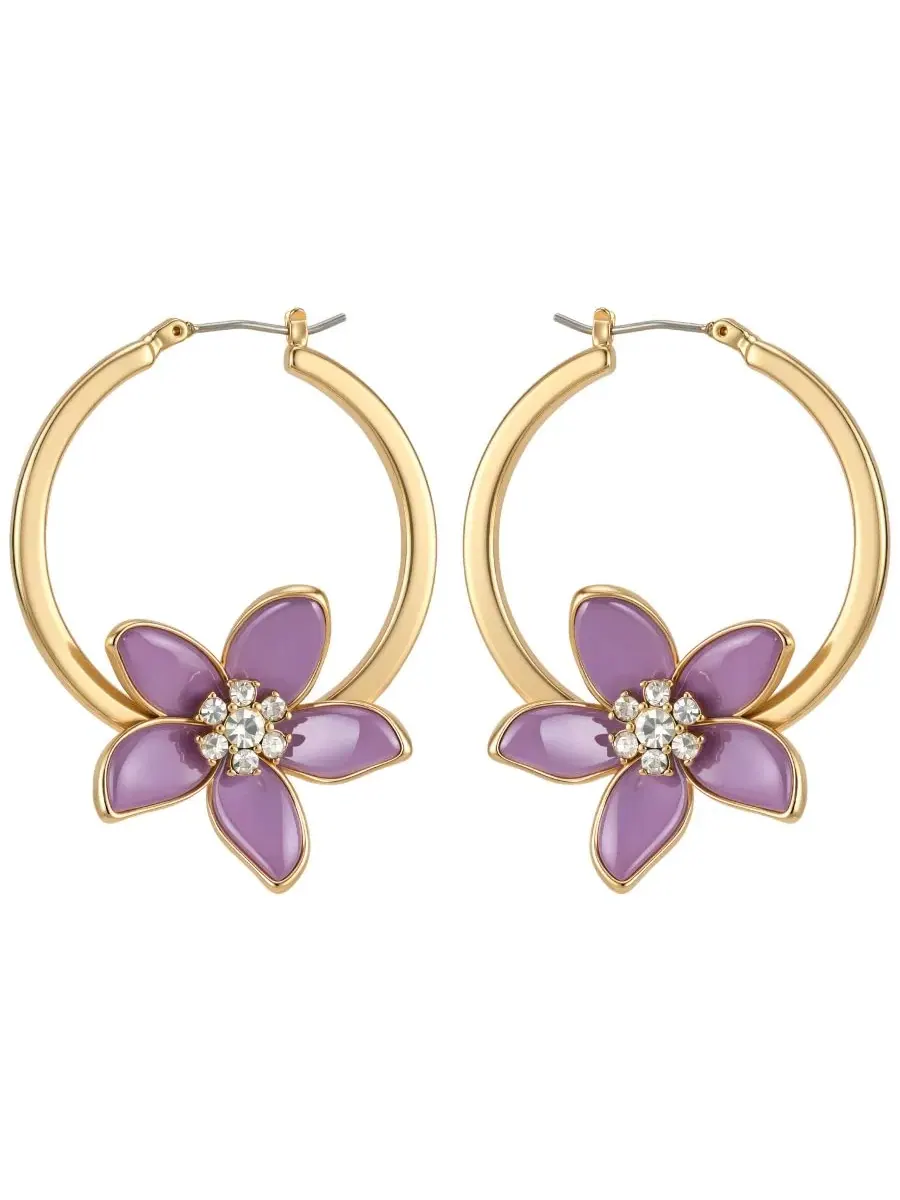 Серьги-кольца с кристаллами GUESS — изображение 1 из 3, оттенок золото