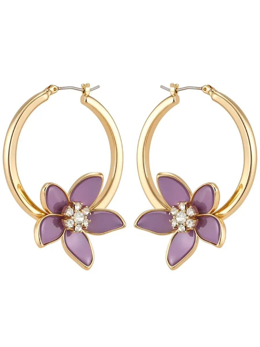 Серьги-кольца с кристаллами GUESS — изображение 2 из 3, оттенок золото