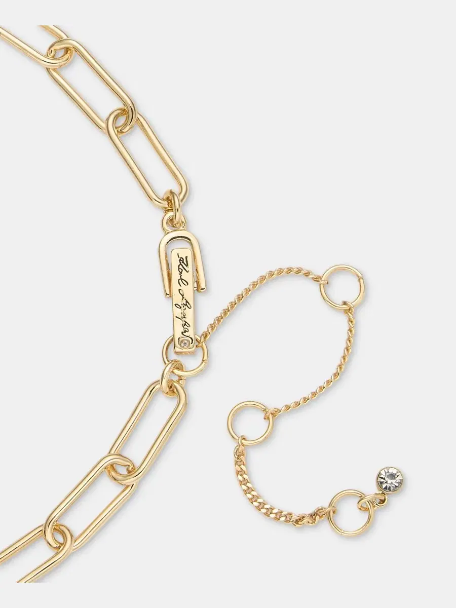 Колье-цепь Logo Pave Link KARL LAGERFELD PARIS — изображение 3 из 5, оттенок белый